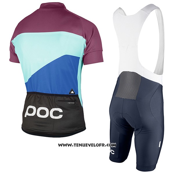 2017 Maillot Ciclismo POC Fondo Elements Bleu et Fuchsia Manches Courtes et Cuissard